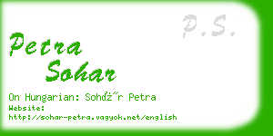 petra sohar business card